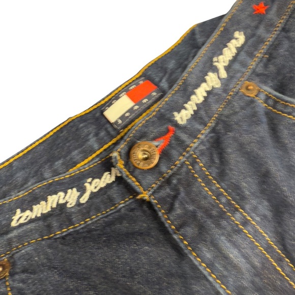 Tommy Hilfiger Vintage Y2K 90’s Preppy Embroidered Logo Denim Shorts - Picture 10 of 15